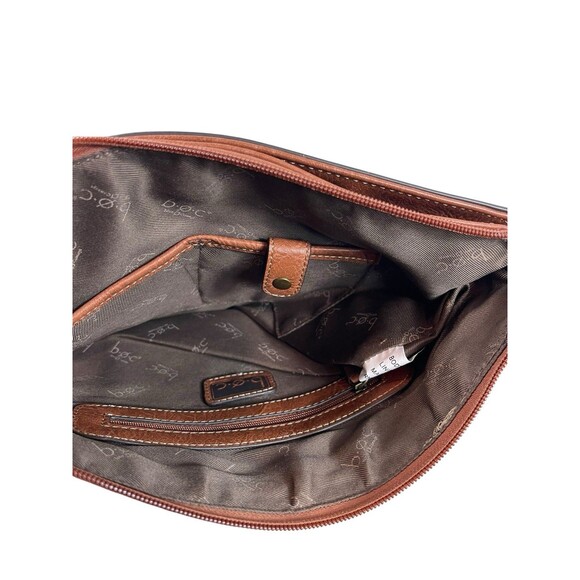 b.ø.c Born Concept Cognac Brown Faux Leather Crossbody Bag Messenger Purse - Picture 10 of 16